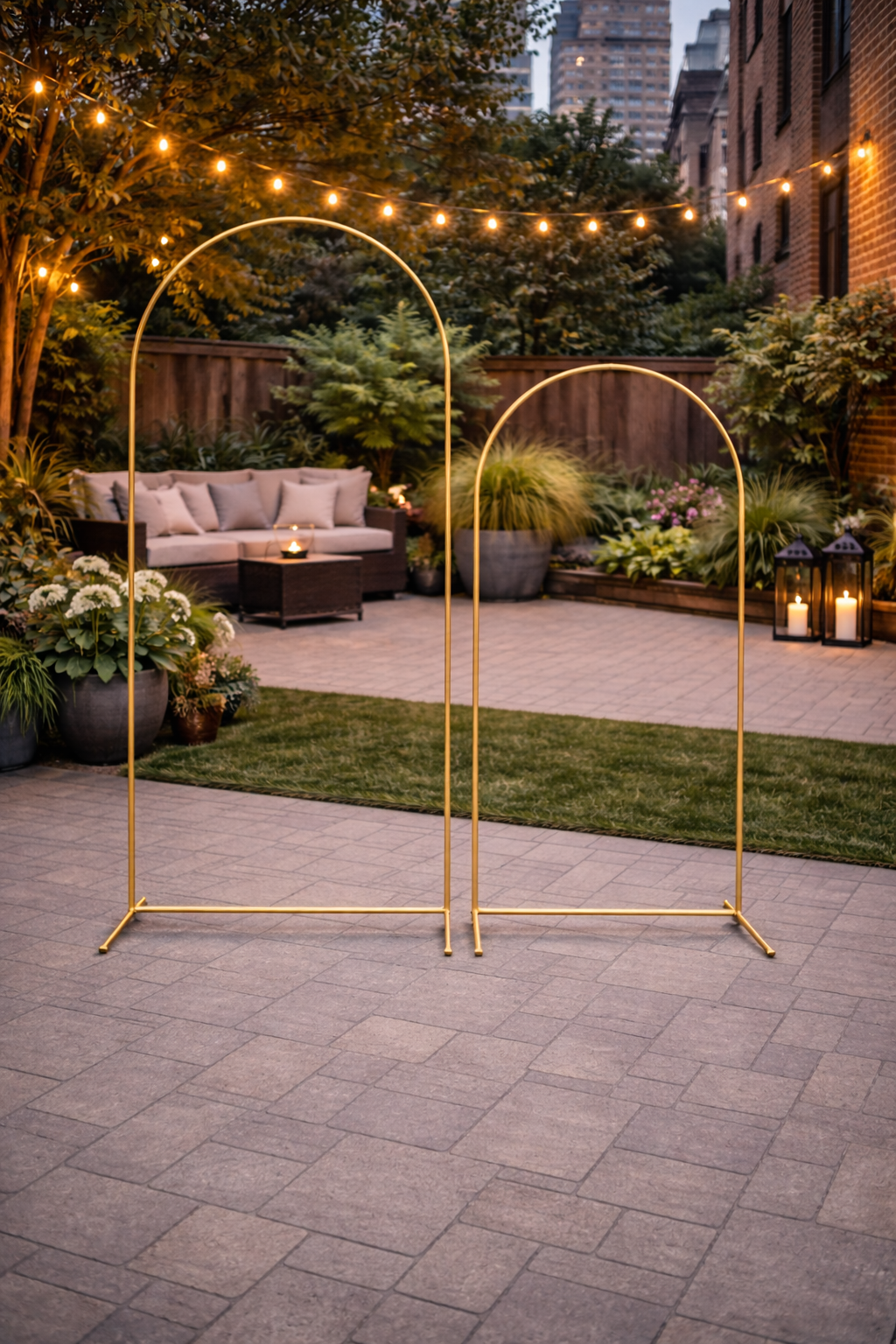 Metal Arch Backdrop with Fabric Stretch Cover