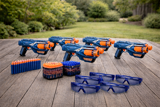 Extra Nerf Package - 5 Nerf Guns-5 Protective Googles- 50 Bullets