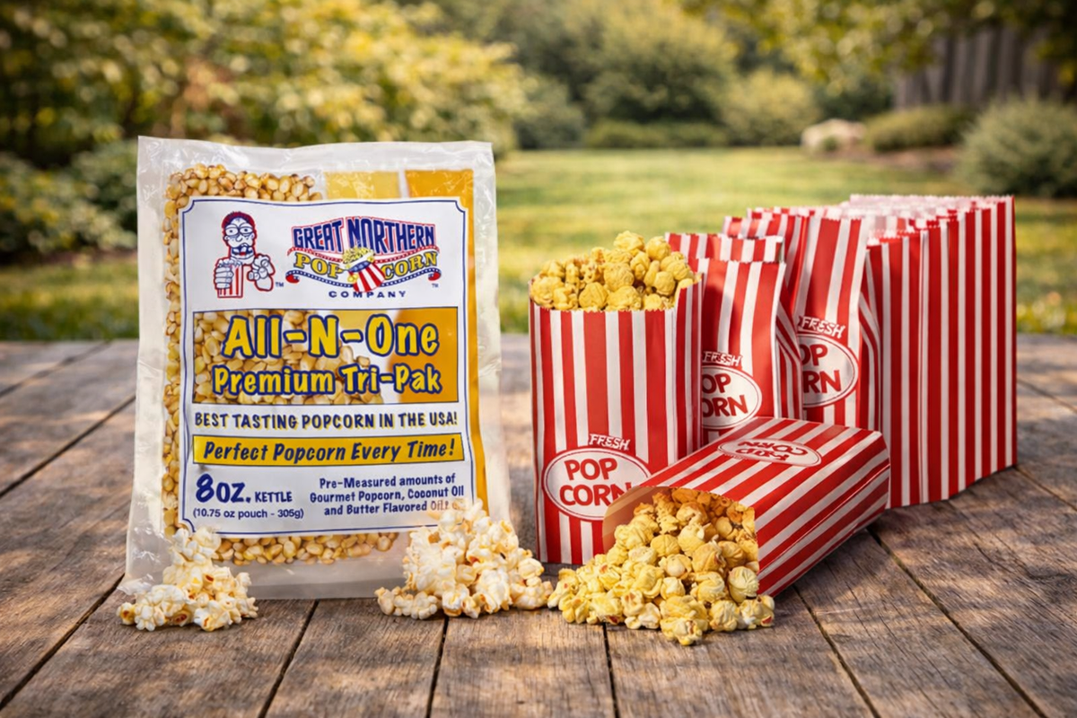 Single Packet Popcorn Extra Popcorn Supplies -1 Popcorn Packet & 15 Popcorn Bags (Supplies f ...