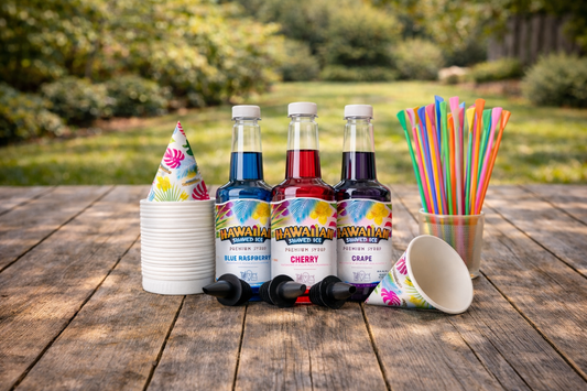 Extra Snow Cone Syrup, Cups and Straws (Supplies for 25 additional people)