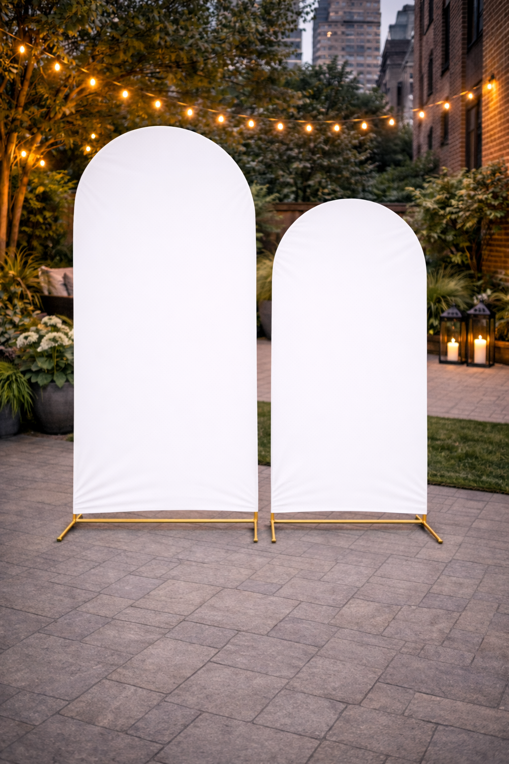 Metal Arch Backdrop with Fabric Stretch Cover
