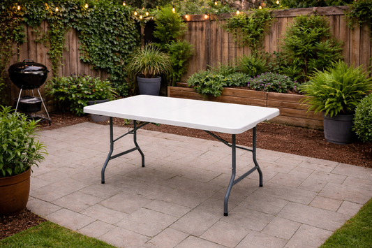 White Rectangle Table 6'