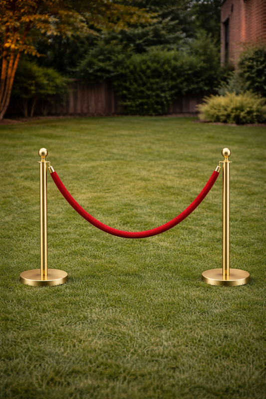 Velvet Rope Stanchions 4 pk (Red & Gold)