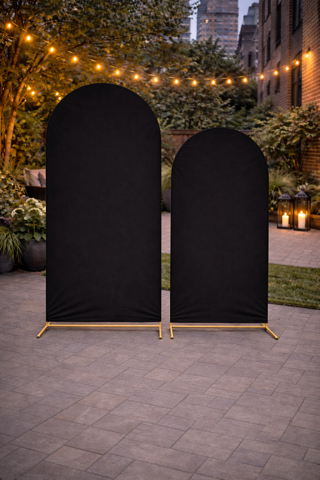 Metal Arch Backdrop with Fabric Stretch Cover