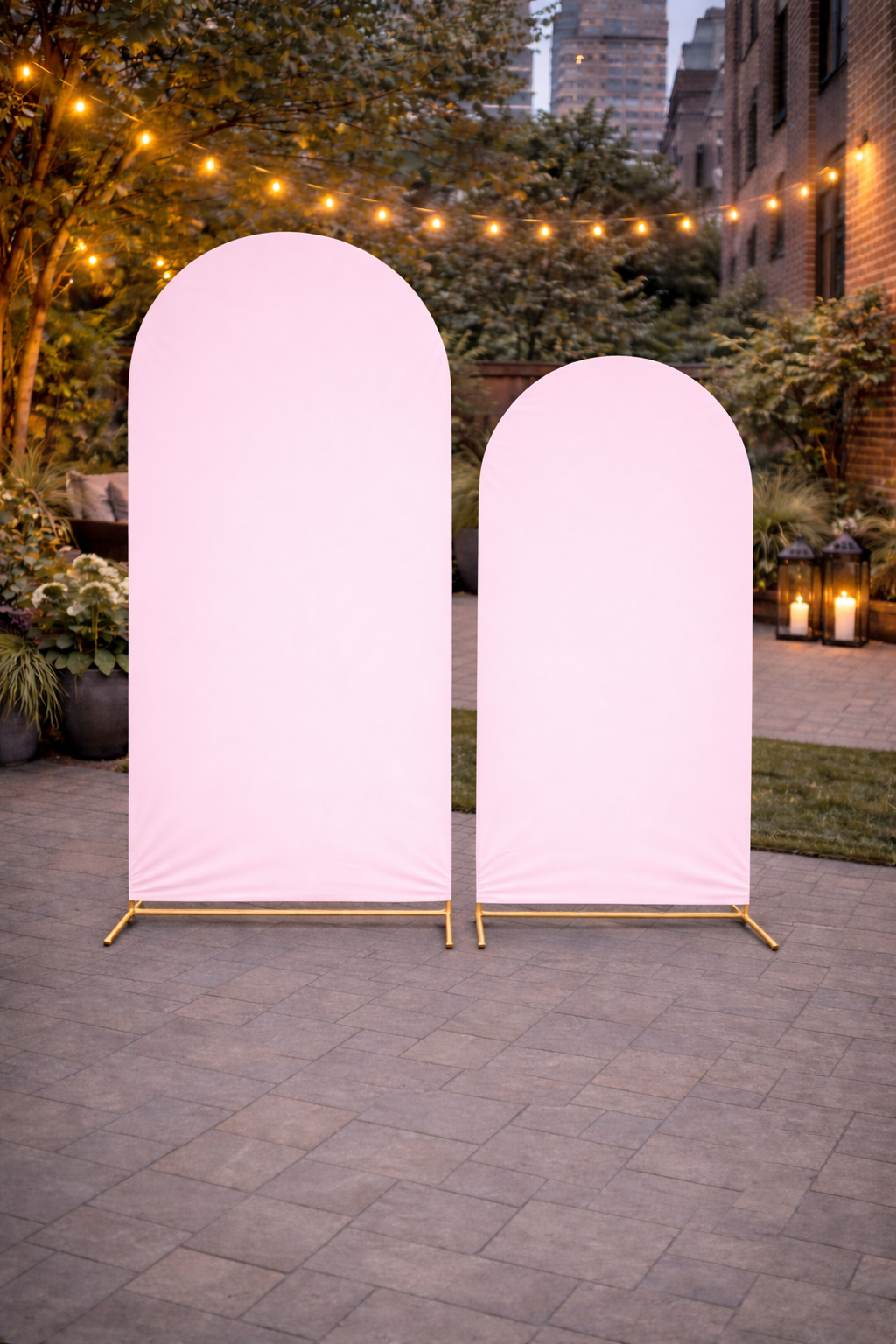 Metal Arch Backdrop with Fabric Stretch Cover