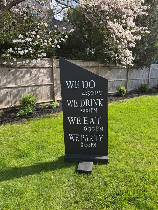 Black Stanchion Sign
